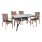 Set Dining Table 5pieces Bravo & 4 Armchairs metallic Brown HM5207 image 1
