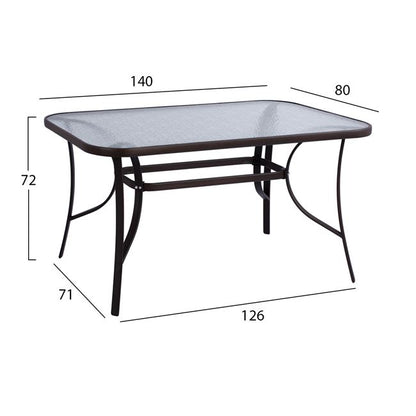 Set 5 pieces Metallic Table & Folding chairs Brown HM10558.02