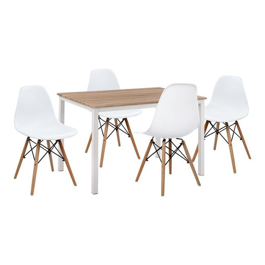 Set 5 pieces Table sonama & chairs PPn Twist White Seat HM11014 110x70x76 cm image 1