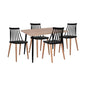 Set 5 pieces Table sonama & chairs Vanessa Black color HM11024.02 120x70x76.5 cm image 1