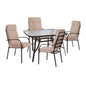 Set dining table 5 pieces HM10563.02 with table 120x70x72cm from metal brown image 1