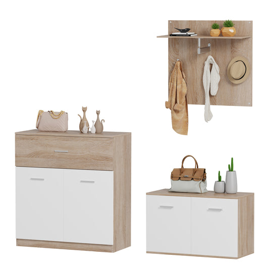 ENTRANCE SET 3PCS DIONNE HM21058 MELAMINE IN SONAMA-WHITE image 1