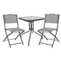 OUTDOOR DINING SET 3PCS FIGO ΗΜ21035 METAL TABLE FIGO & 2 FOLDABLE CHAIRS-GREY image 1