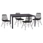 OUTDOOR DINING SET 5PCS OFER HM21029 DARK GRAY METAL-BLACK WICKER & METAL image 1