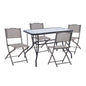 OUTDOOR DINING SET 5PCS MAG HM21033 METAL TABLE ΑΔΑΜ  & 4 FOLDABLE CHAIRS-DARK GREY image 1