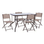OUTDOOR DINING SET 5PCS MAG HM21034 METAL TABLE ADAM  & 4 FOLDABLE CHAIRS-BROWN image 1