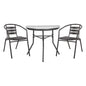 OUTDOOR LOUNGE SET 3PCS LAURA HM21112 SEMICIRCULAR TABLE & 2 ARMCHAIRS IN GREY image 1