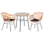 OUTDOOR DINING SET 3PCS ALLEGRA HM10476 WICKER IN BEIGE-METAL IN BLACK image 1