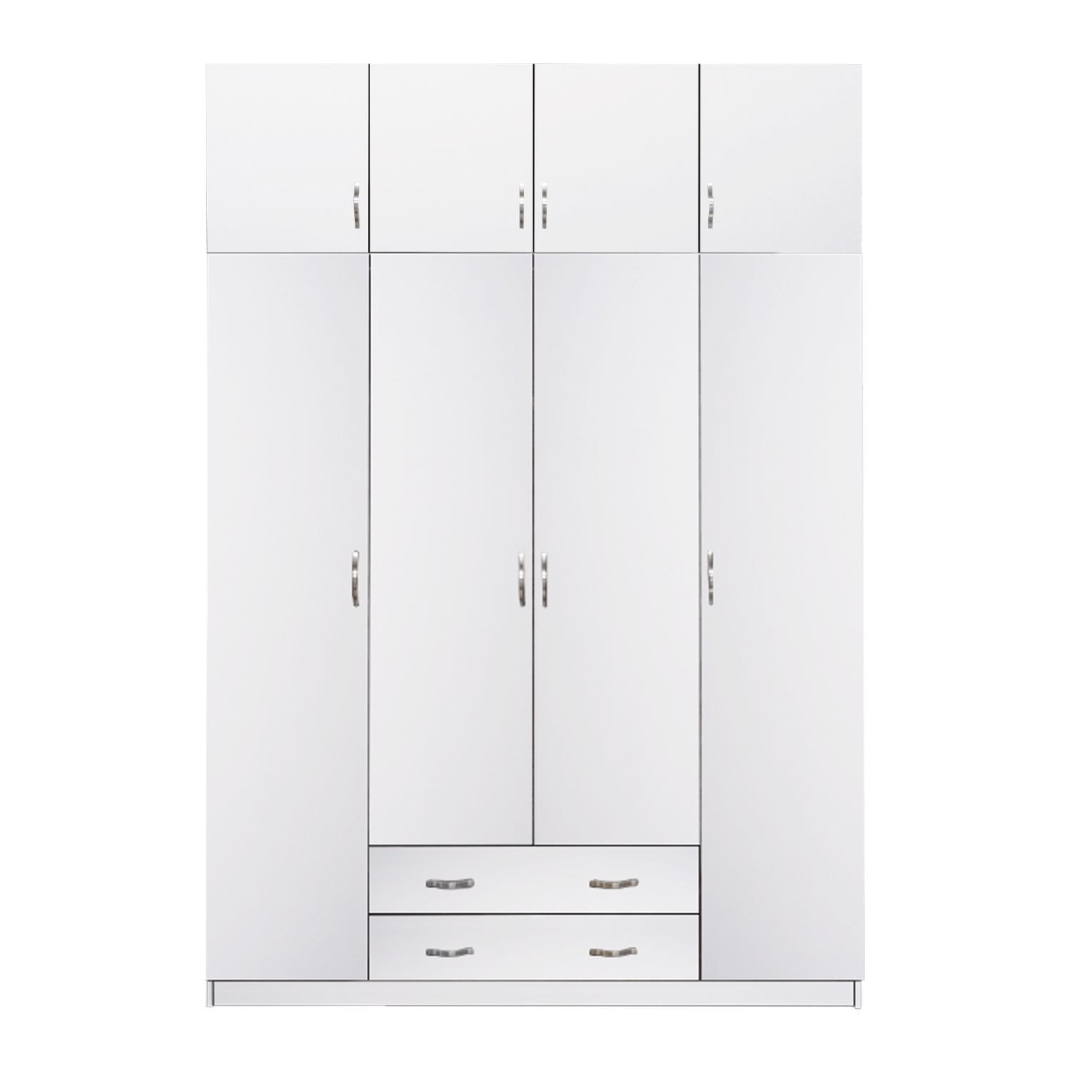 WARDROBE AZALEA WITH EXTRA UPPER CABINET 4-LEAF HM11224.05 MELAMINE IN WHITE 200x55.5x240Hcm. image 1
