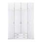 WARDROBE AZALEA WITH EXTRA UPPER CABINET 4-LEAF HM11224.05 MELAMINE IN WHITE 200x55.5x240Hcm. image 1