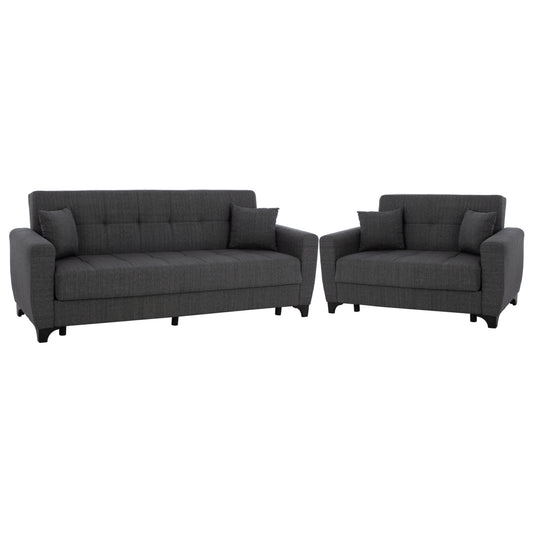 HM11748.03 sofa-bed set of 3-seater and 2-seater, grey image 1