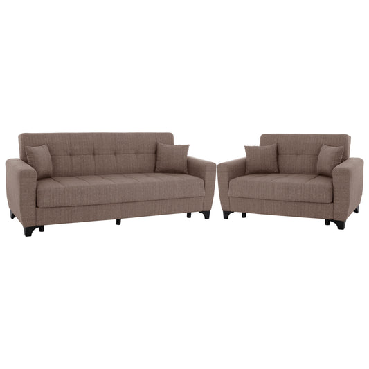 HM11748.02 sofa-bed set of 3-seater and 2-seater, beige image 1