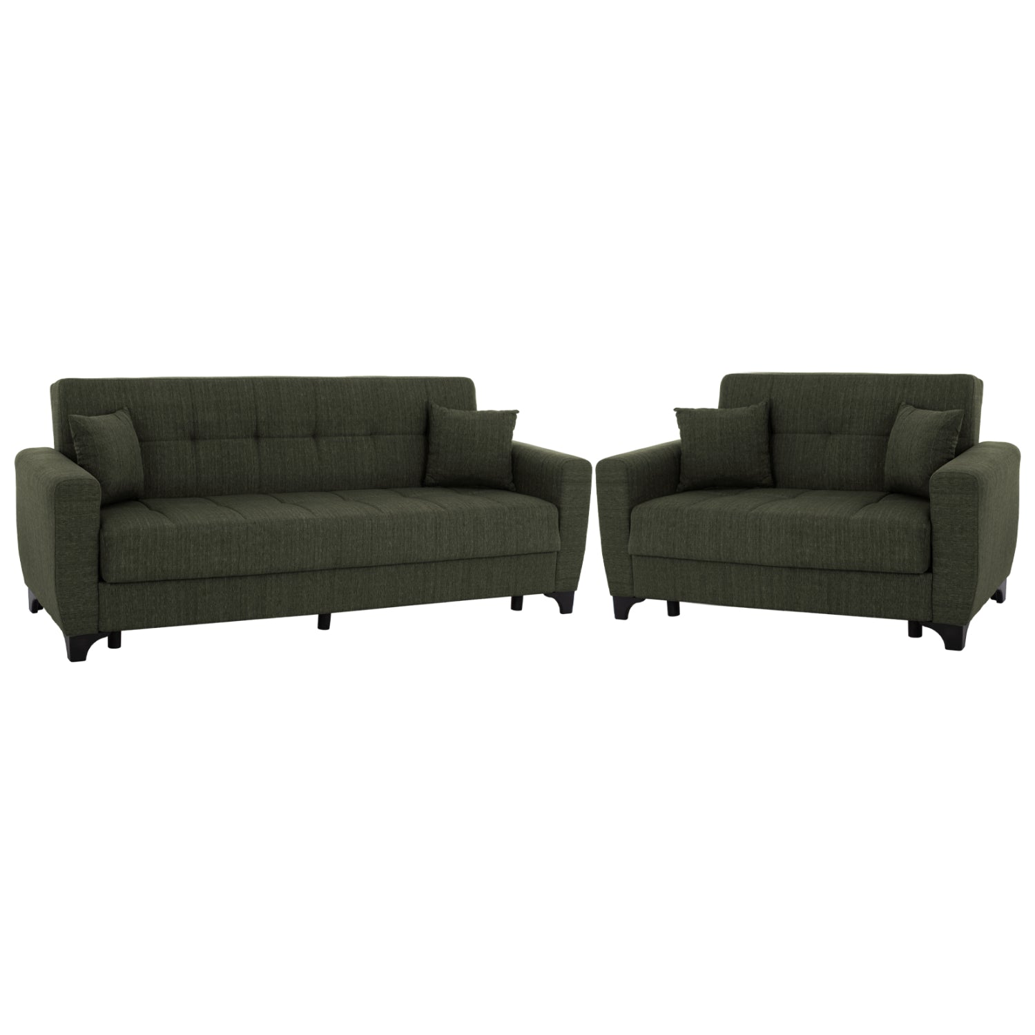 HM11748.05 sofa-bed set of 2-seater and 3-seater, dark olive image 1