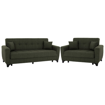 HM11748.05 sofa-bed set of 2-seater and 3-seater, dark olive image 1