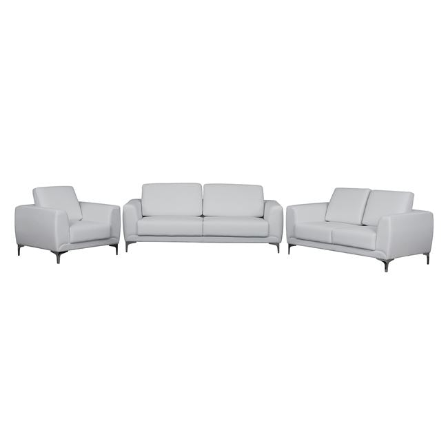 Set sofa 3 pieces Kenzie with White PU HM10329.01 image 1