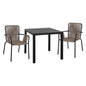 DINING SET 3PCS ALUMINUM TABLE 80X80 & COAL ARMCHAIRS HM11439 image 1