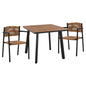 DINNING SET 3PCS ALUMINUM TABLE 80X80 & ARMCHAIRS IN CHARCOAL FB9111444 image 1