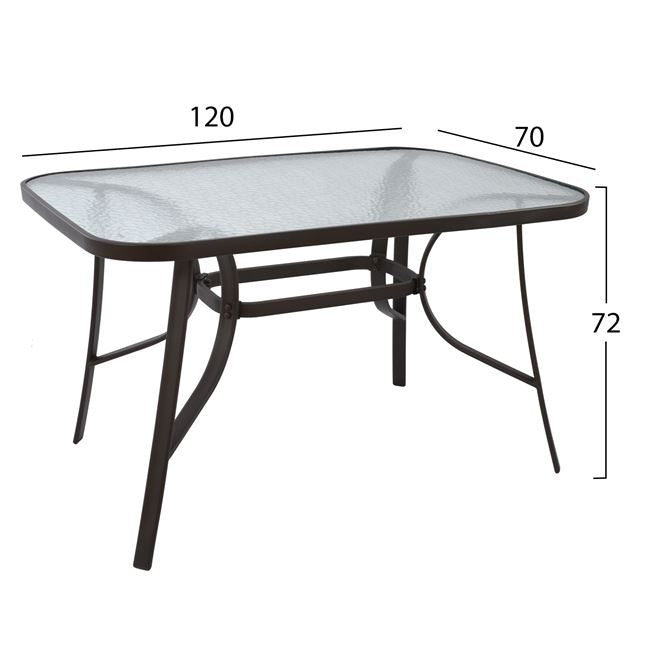 OUTDOOR DINING SET 5PCS HM5197.02 WITH 4 CHAIRS & TABLE 120X70--BROWN COLOR
