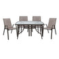 OUTDOOR DINING SET 5PCS HM5197.02 WITH 4 CHAIRS & TABLE 120X70--BROWN COLOR image 1