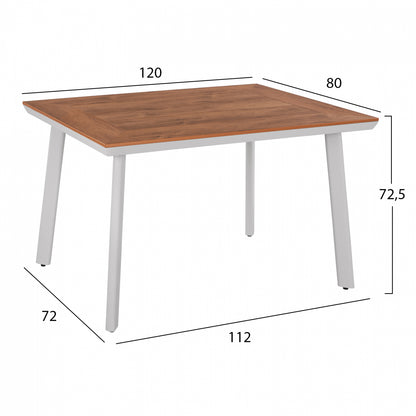 DINNING SET 5PCS POLYWOOD TABLE 120X80 & ARMCHAIRS WHITE HM11427