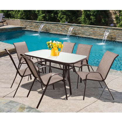 Set dining table 7 pieces 1 Table & 6 chairs Brown HM5119.02