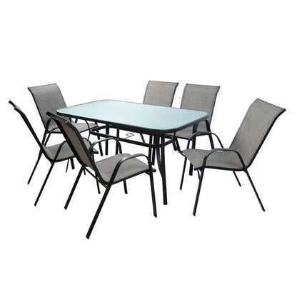 Set Dining Table 7 pieces 1Table & 6 chairs Grey HM5119.01 image 1