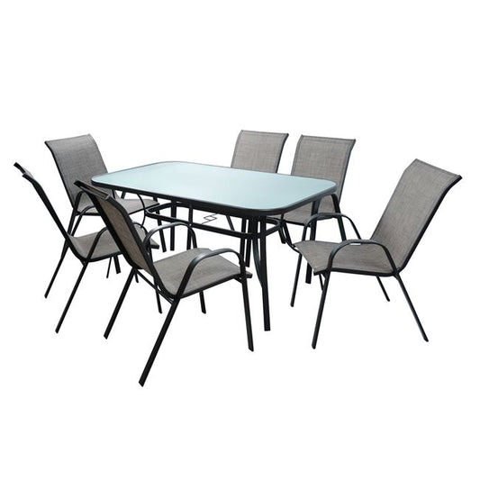 Set Dining Table 7 pieces 1Table & 6 chairs Grey HM5119.01 image 1