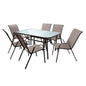 Set dining table 7 pieces 1 Table & 6 chairs Brown HM5119.02 image 1