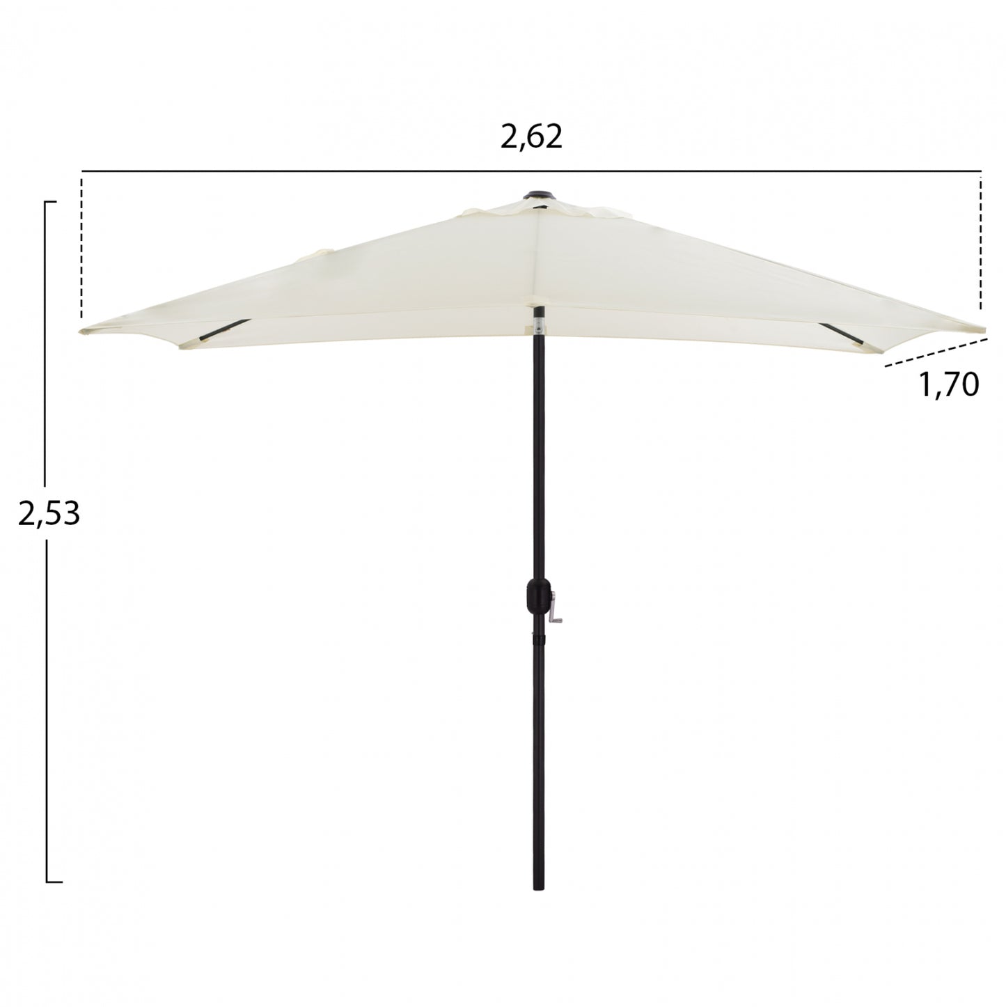 DINING SET 8PCS TABLE WITH BEIGE UMBRELLA & FOLDABLE BROWN ARMCHAIRS HM11491