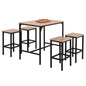 DINING SET FOR BARS 5PCS BOXY HM9882.01 BLACK METAL FRAMES- MELAMINE IN SONAMA image 1