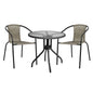 Set Dining Table 3 pieces with table & chairs Camel Grey color HM5180.01 image 1