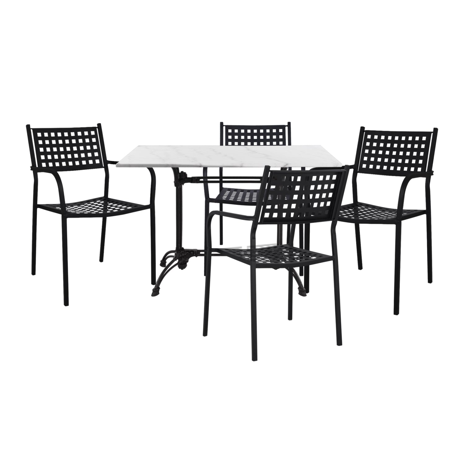 OUTDOOR DINING SET 5 PCS WITH MARBLE TABLE HM11717 image 1