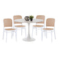 DINING SET 5PCS HM11911 ROUND TABLE AND POLYPROPYLENE CHAIRS IN WHITE image 1