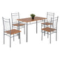 DINING SET 5PCS PRAIORY HM18005.02 SILVER METAL-MDF IN SONAMA COLOR 110x60x74Hcm. image 1