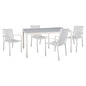 OUTDOOR DINING SET 5PCS BRONCA HM21023 METAL TABLE-4 ALUMINUM ARMCHAIRS-WHITE image 1