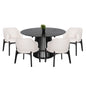 DINING SET 5PCS ABAI HM21077.01 ROUND TABLE Φ150cm. & 4 DINING CHAIRS-BLACK image 1