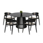 DINING SET 5PCS CANOP HM21077.02 ROUND TABLE Φ150cm. & 4 DINING CHAIRS-BLACK image 1