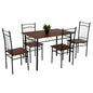 DINING SET 5PCS PEARY HM9416.11 BLACK METAL-MDF IN WALNUT COLOR 110x60x74Hcm. image 1