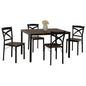 DINING SET GOOSE 5PCS HM9530.01 MDF IN WALNUT-METAL IN BLACK 120x80x75Hcm. image 1
