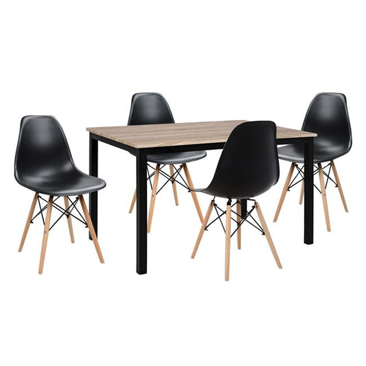 Set Dining Table 5 pieces HM10340 Table & 4 Chairs Twist 110x70x76 cm image 1