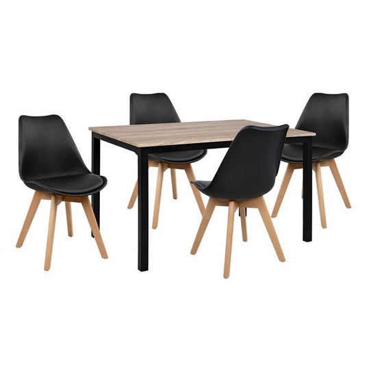 Set Dining Table 5 pieces HM10341 Table 110x70x76 cm & 4 chairs Vegas image 1