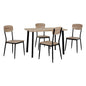 Set Dining Table 5 pieces HM10342 with sonama desktop and black legs 110x70x75,5Y cm image 1