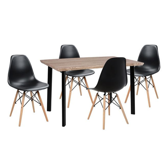 Set Dining Table 5 pieces HM10343 Table & 4 chairs Twist 110x70x75.5 cm image 1