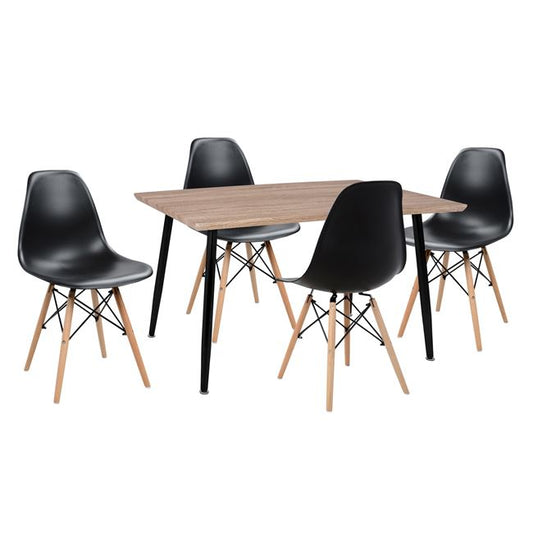 Set Dining Table 5 pieces HM10349.01 Table & Chairs Twist 120x70x76,5 cm image 1