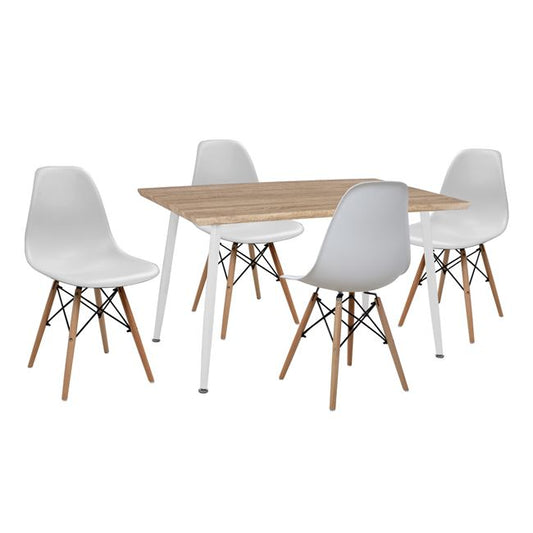 Set Dining Table 5 pieces HM10349.02 Table 120x70x76,5 cm  & Chairs Twist image 1
