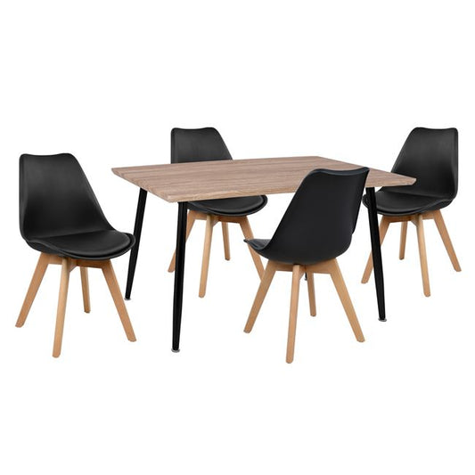 Set Dining Table 5 pieces HM10350.01 Table 120x70x76,5 cm & Chairs Vegas image 1