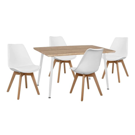Set Dining Table 5 pieces HM10350.02 Table 120x70x76,5 cm & Chairs Vegas image 1