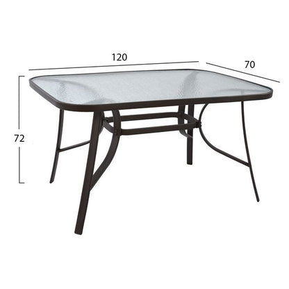 OUTDOOR DINING SET 5PCS HM10567.02 CHAIRS WITH CUSHIONS & TABLE 120X70cm IN BROWN