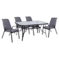 OUTDOOR DINING SET 5PCS HM10570.01-CHAIRS WITH CUSHION & TABLE 150X90-GREYcm image 1