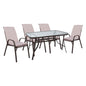 OUTDOOR DINING SET 5PCS HM10569.02 WITH TABLE 140X80cm. & 4 CHAIRS WITH CUSHIONS-IN BROWN image 1